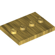 Lego destička 3x4 se čtyřmi study uprostřed, zlatá (6350055)